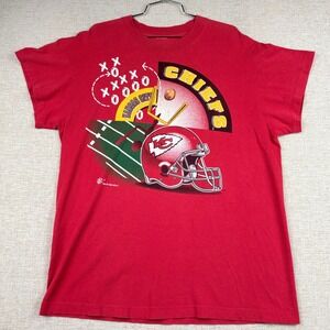 Vintage 1994 Kansas City Chiefs NFL Graphic T-Shirt Red Single Stitch XL